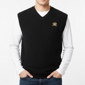 Missouri Tigers V Neck Sweater Vest XL Mens Fan Black Athleisure Gear For Sports